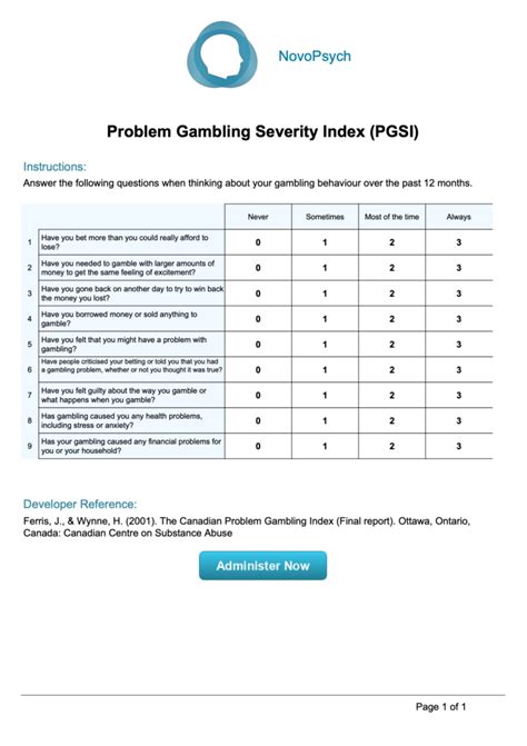 gambling addiction assessment tools.